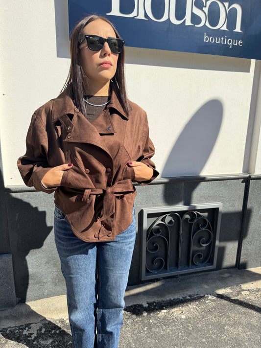 Giubbotto pelle scamosciata