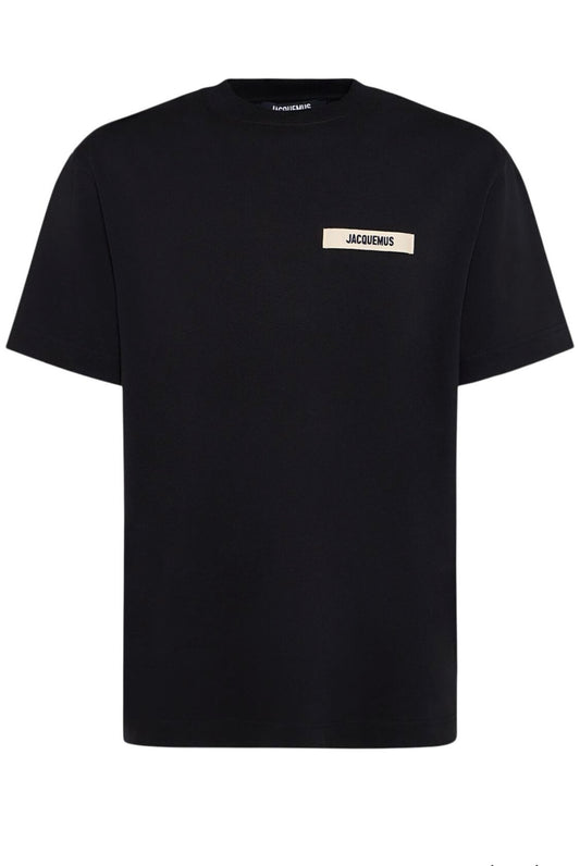 T-shirt con logo in gros-grain