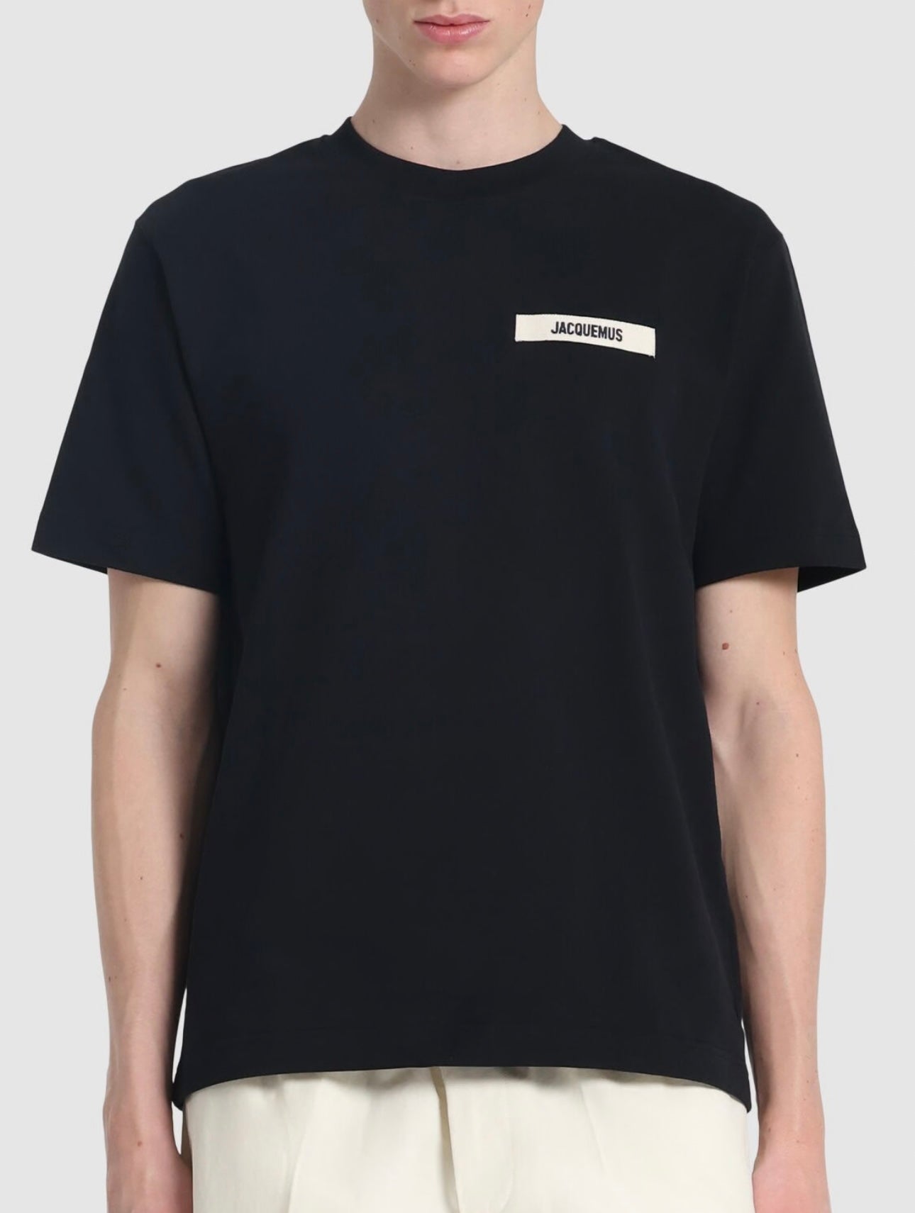 T-shirt con logo in gros-grain
